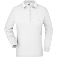 Ladies' Workwear Polo Pocket Longsleeve - White