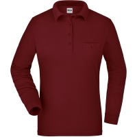 Ladies' Workwear Polo Pocket Longsleeve - Wine