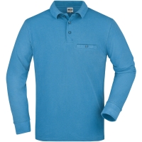 Men's Workwear Polo Pocket Longsleeve - Aqua