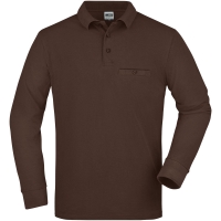 Men's Workwear Polo Pocket Longsleeve - Brown