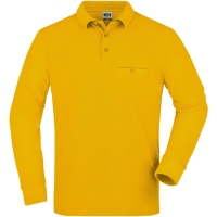 Men's Workwear Polo Pocket Longsleeve - Gold yellow