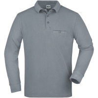 Men's Workwear Polo Pocket Longsleeve - Grey heather