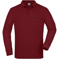 Men's Workwear Polo Pocket Longsleeve - Wine