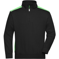 Workwear Half-Zip Sweat - COLOR - - Black/lime green