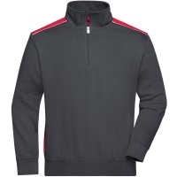 Workwear Half-Zip Sweat - COLOR - - Carbon/red