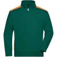 Workwear Half-Zip Sweat - COLOR - - Dark green/orange