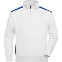 Workwear Half-Zip Sweat - COLOR - - White/royal