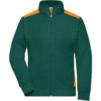 Ladies' Workwear Sweat Jacket - COLOR - - Dark green/orange