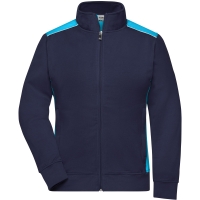 Ladies' Workwear Sweat Jacket - COLOR - - Navy/turquoise