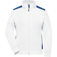 Ladies' Workwear Sweat Jacket - COLOR - - White/royal
