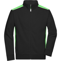 Men's Workwear Sweat Jacket - COLOR - - Black/lime green