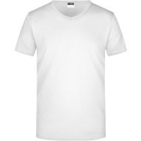 Men's Slim Fit V-T - White