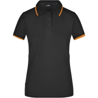 Ladies' Polo Tipping - Black/orange