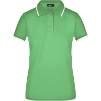 Ladies' Polo Tipping - Lime green/white