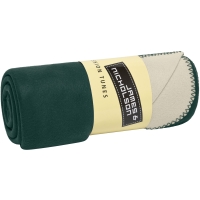 Bonded Fleece Blanket - Dark green/cream