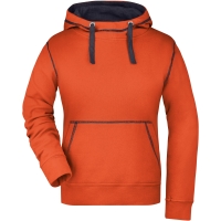 Ladies' Lifestyle Hoody - Dark orange/navy