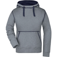 Ladies' Lifestyle Hoody - Grey melange/navy