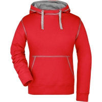 Ladies' Lifestyle Hoody - Red/grey heather