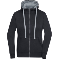 Ladies' Lifestyle Zip-Hoody - Black/grey heather