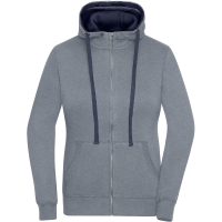 Ladies' Lifestyle Zip-Hoody - Grey melange/navy