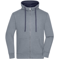 Men's Lifestyle Zip-Hoody - Grey melange/navy