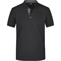 Men's Plain Polo - Black/black white