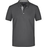 Men's Plain Polo - Graphite/graphite white