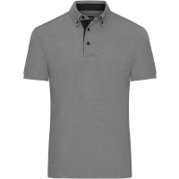 Men's Plain Polo - Light melange/black