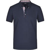 Men's Plain Polo - Navy/red navy white