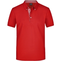 Men's Plain Polo - Red/red white