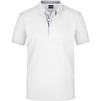 Men's Plain Polo - White/navy white