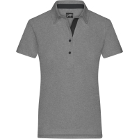 Ladies' Plain Polo - Light melange/black