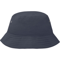 Fisherman Piping Hat for Kids - Navy/white