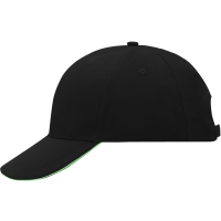 6 Panel Sandwich Cap - Black/lime green