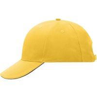 6 Panel Sandwich Cap - Gold yellow/navy