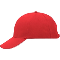 6 Panel Sandwich Cap - Red/white