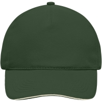 5 Panel Sandwich Cap - Dark green/natural