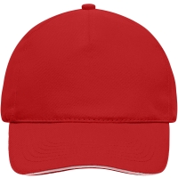 5 Panel Sandwich Cap - Red/white