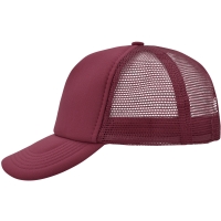 5 Panel Polyester Mesh Cap - Burgundy