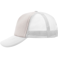 5 Panel Polyester Mesh Cap - Light grey/white