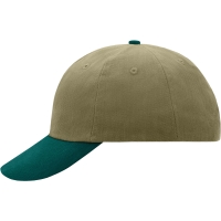 6 Panel Raver Cap - Beige/dark green