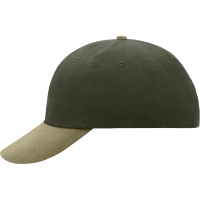 6 Panel Raver Cap - Olive/beige