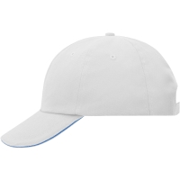 6 Panel Raver Sandwich Cap - White/aqua