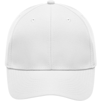 6 Panel Polyester Peach Cap - White