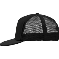 5 Panel Flat Peak Cap - Black/black