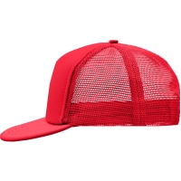 5 Panel Flat Peak Cap - Red/red