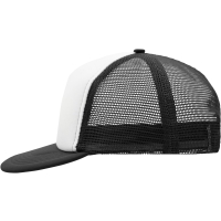 5 Panel Flat Peak Cap - White/black