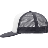 5 Panel Flat Peak Cap - White/graphite