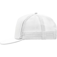 5 Panel Flat Peak Cap - White/white