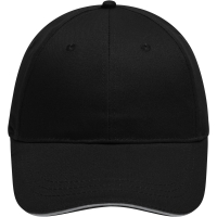 6 Panel Brushed Sandwich Cap - Black/light grey